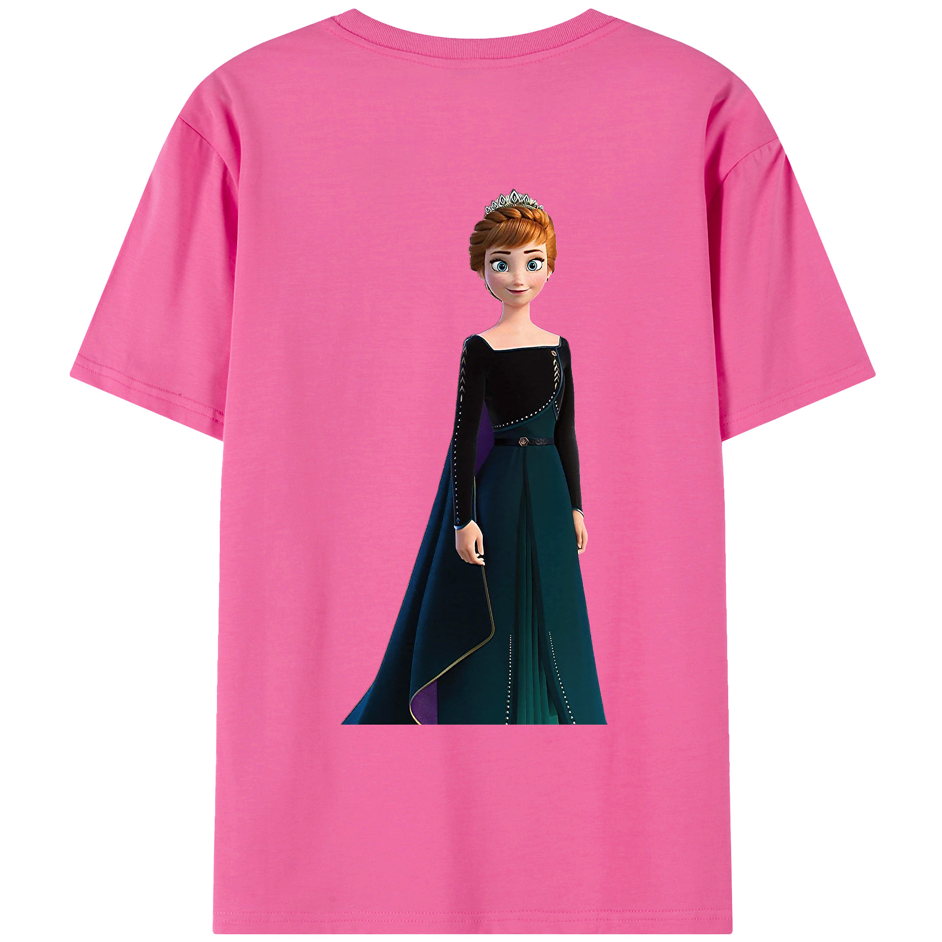 （画像用） アナと雪の女王 アンナ エルサ Frozen Anna Elsa レディース半袖Tシャツ(バックプリント)